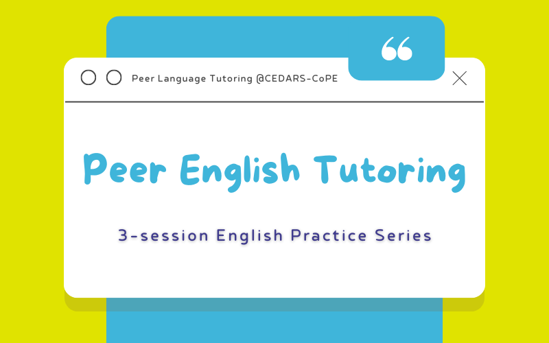 Peer English Tutoring - Programme Details